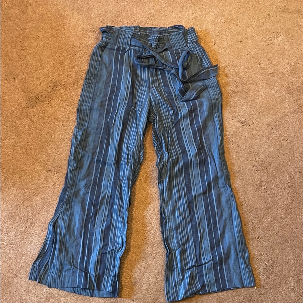Indigo Rein Linen Striped Pants